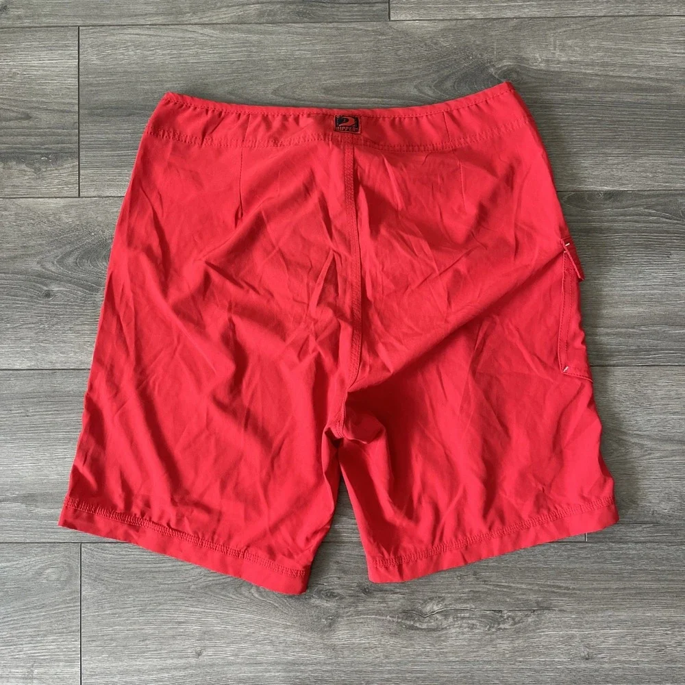 Maui Rippers Board Shorts Mens Sz 33 Red Lifeguard Drawstring